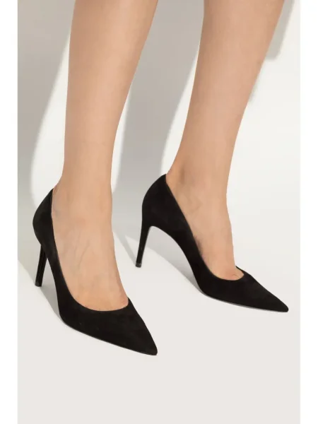 Pantofi cu toc Stuart Weitzman din piele de căprioară negru
