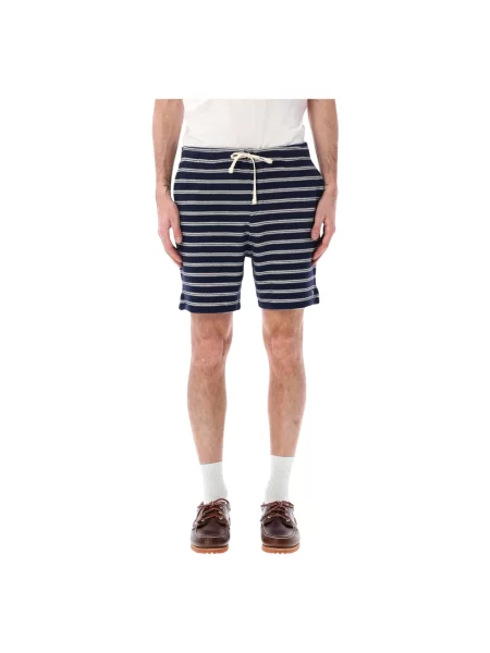 Szorty Polo Ralph Lauren w paski z dżerseju z paskiem niebieskie