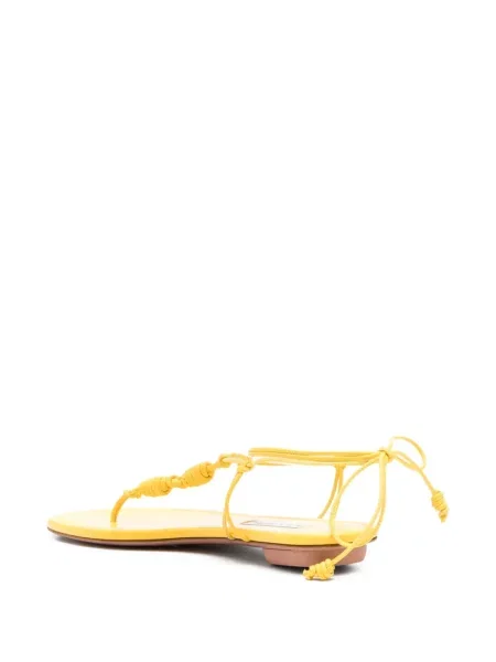 Кожени сандали Aquazzura без ток жълто