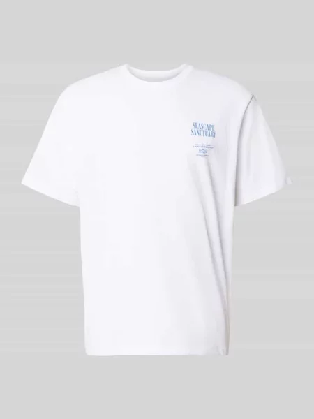 T-shirt o kroju relaxed fit z nadrukiem z napisem model Photo' Jack & Jones biała