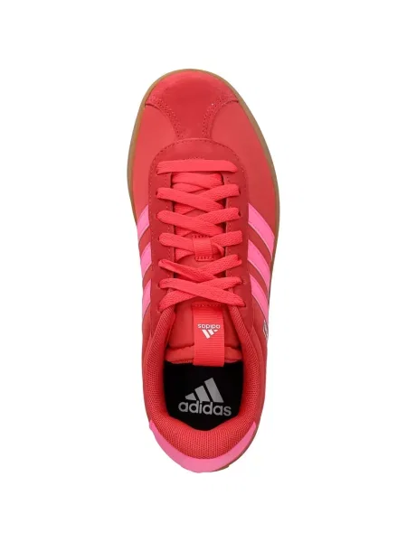 Komplet dresowy Adidas koronkowy sznurowany w paski różowy