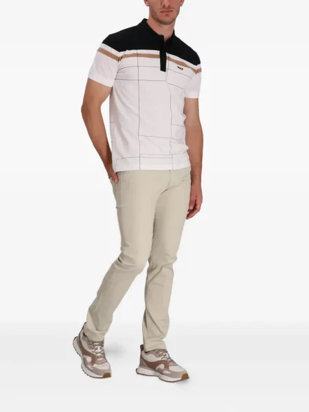 Scurt tricou polo Boss alb