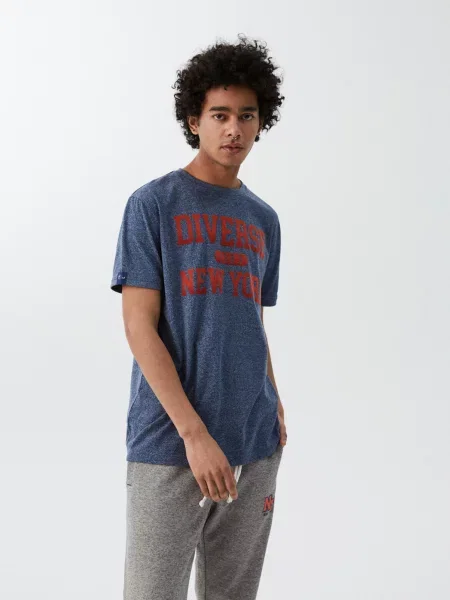 Тениска Diverse с принт синьо