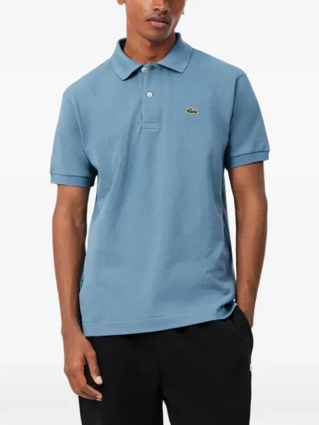Klasszikus pólóing Lacoste autogrammal kék
