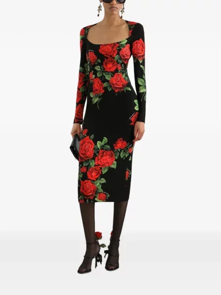 Rochie midi Dolce & Gabbana cu imagine negru