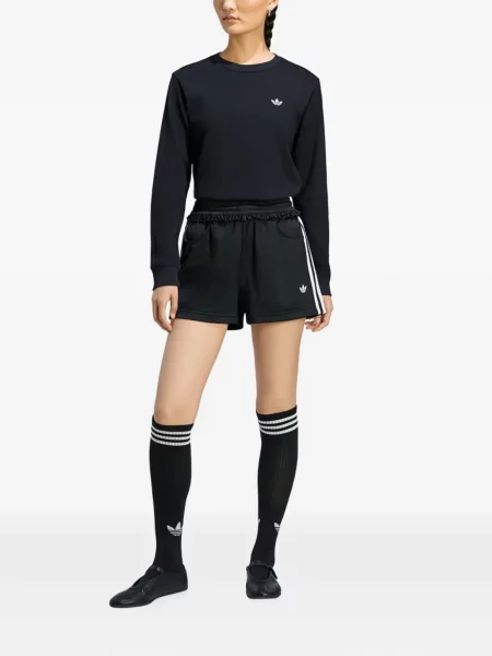 Tricou Adidas cu broderie cu dungi negru