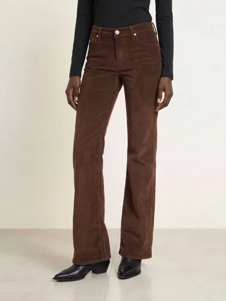 True Religion Bootcut Kalhoty Sophie Bootcut S Rozšířenými Nohavicemi Z Manšestru brown hnědé