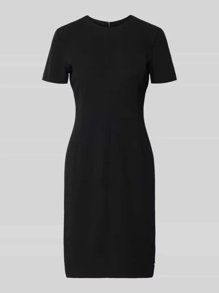 Sukienki etui do kolan z okrągłym dekoltem Calvin Klein Womenswear czarna