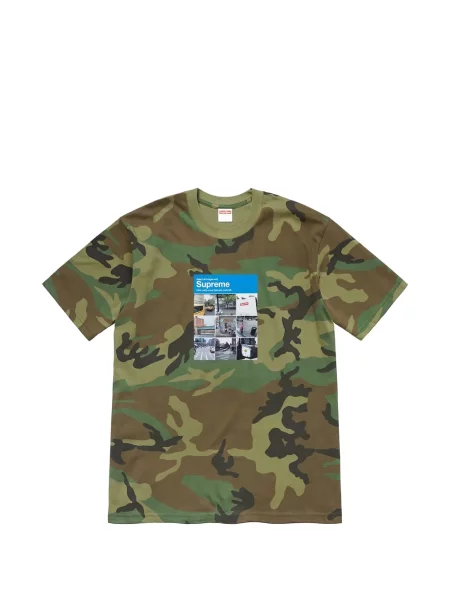 Tricou Supreme cu imagine cu model camuflaj verde