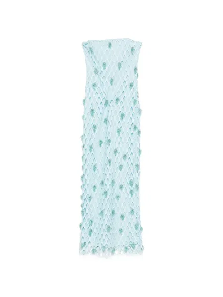 Sukienka maxi Simkhai z koralikami bez ramiączek garniturowa niebieska