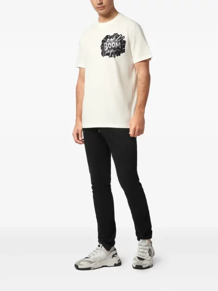 Tricou Philipp Plein cu paiete alb