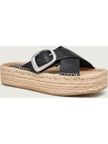 Calvin Klein De piele șlapi negru