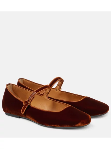 Кадифени полуотворени обувки Tod's кафяво