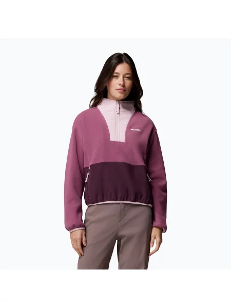 Bluză fleece pentru femei Columbia Sequoia Grove II Half Zip Fleece Antique Mauve/Moonvista/Mineral Pink roz