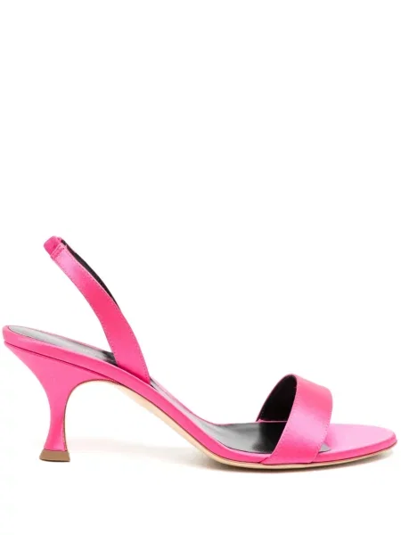 Sandale Rupert Sanderson din satin slingback roz