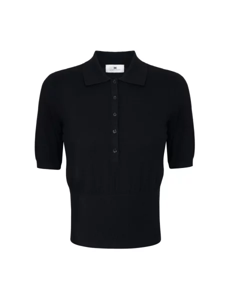 Dzianinowy sweter Elisabetta Franchi czarny