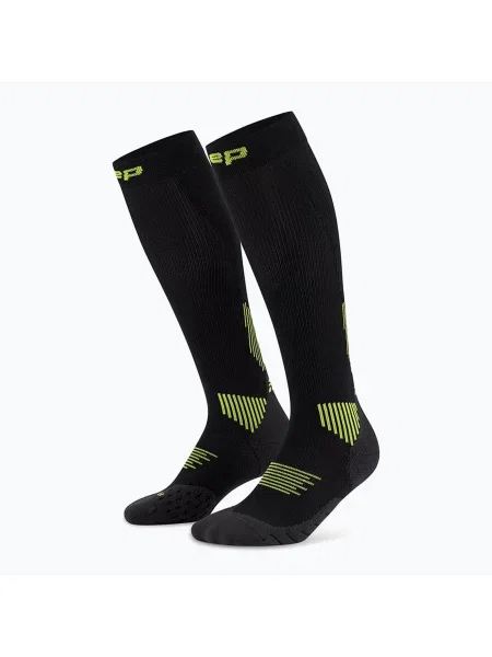 Șosete de compresie pentru bărbați CEP Run Tall negru/lime negru