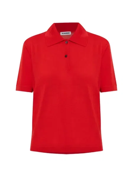 Scurt tricou polo Jil Sander de lână roșu