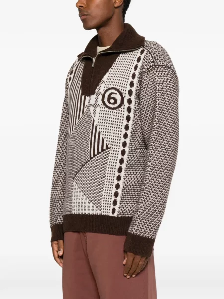 Φούτερ με φερμουάρ Mm6 Maison Margiela καφέ