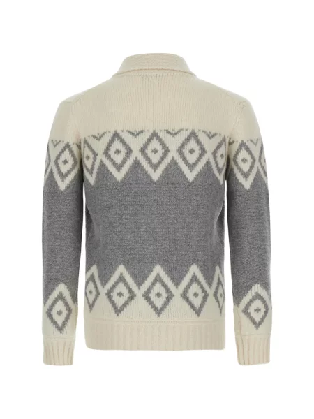 Cardigan Kangra cu imprimeu geometric gri