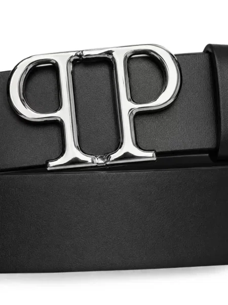 Cu centură curea Philipp Plein din piele negru