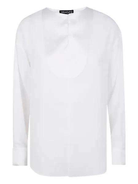 Satynowa koszula Drhope biała