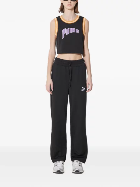 Pantaloni Puma cu broderie alergare cu cordon negru