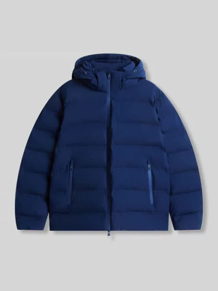 Kurtka puchowa z odpinanym kapturem Tommy Hilfiger granatowa
