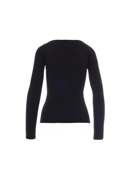 Top Elisabetta Franchi z logo z dżerseju czarny