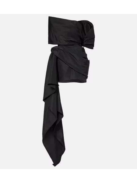 Asimetrična mini obleka Oscar De La Renta črna