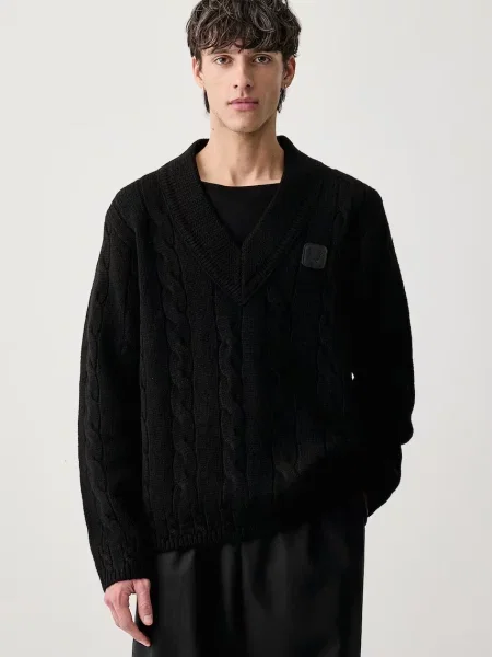 Fred Perry sweter wełniany czarny