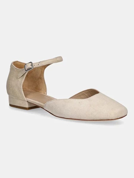 Замшевые балетки Lauren Ralph Lauren бежевые