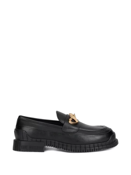 Pantofi loafer Love Moschino cu motiv cu inimi negru