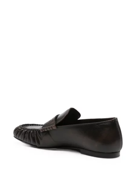 Pantofi loafer Alohas din piele cu volane maro