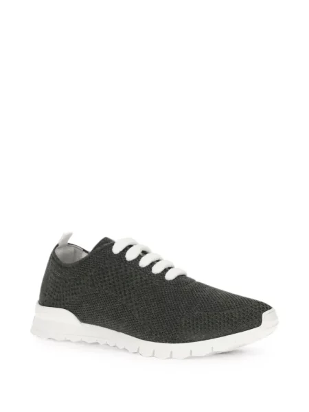 Sneakerși Kiton cu șireturi din cașmir verde