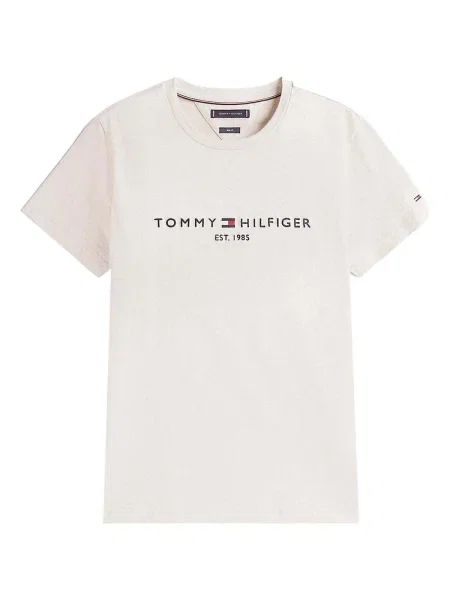 Tricou Tommy Hilfiger cu broderie bej