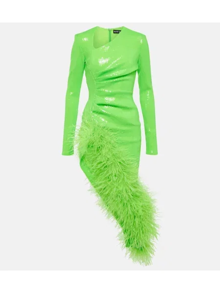 Sukienka midi David Koma do kolan garniturowa zielona