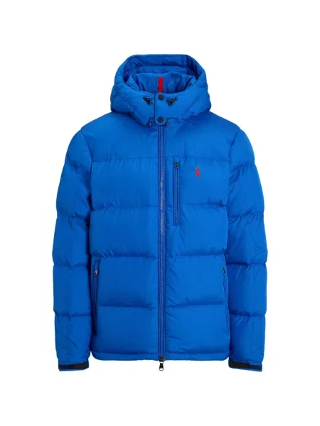 Tricou polo Polo Ralph Lauren cu glugă cu blană cu broderie roșu