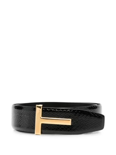 Curea Tom Ford cu cataramă cu autograf negru