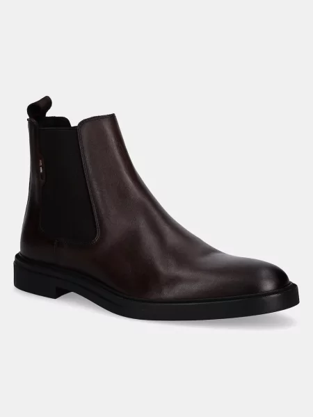 BOSS ghete chelsea de piele Calev maro