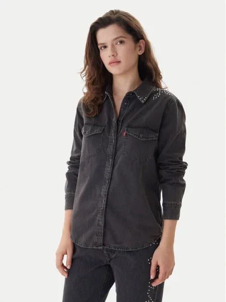 Levi's® дънкова риза Western Черен сиво