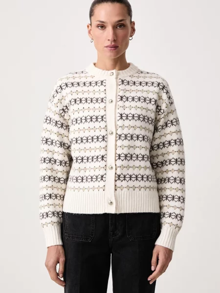 Levi's cardigan de damă cu amestec de lână CHARLOTTE CREWNECK bej