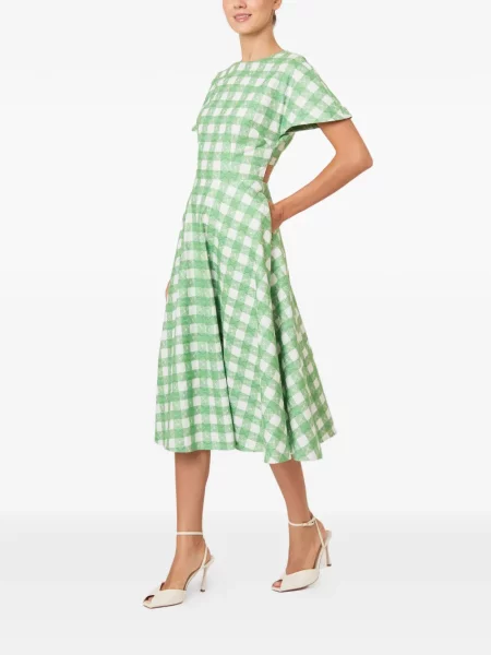 Rochie midi Rosie Assoulin cu broderie verde