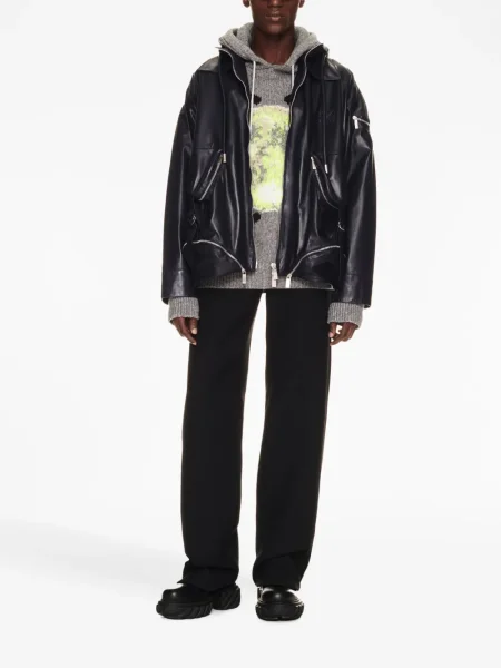 Кожено яке Off-white бяло