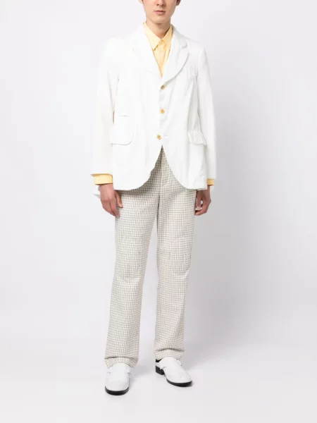 Jednořadé sako Comme Des Garçons Homme Plus bílé