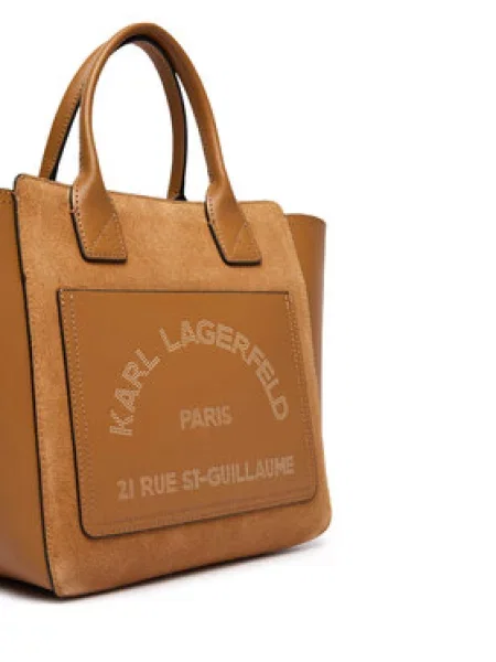 KARL LAGERFELD Ročna torba rjava