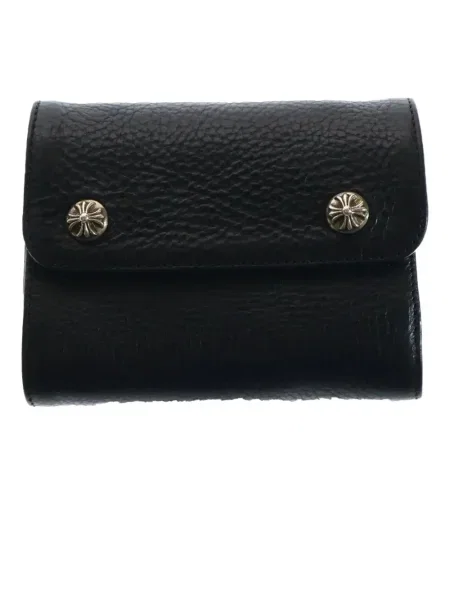 Portofel Chrome Hearts din piele cu motiv cu inimi negru