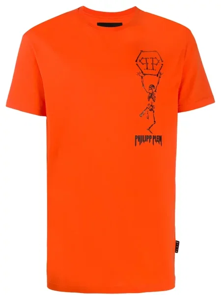 Tricou Philipp Plein cu decolteu în U portocaliu