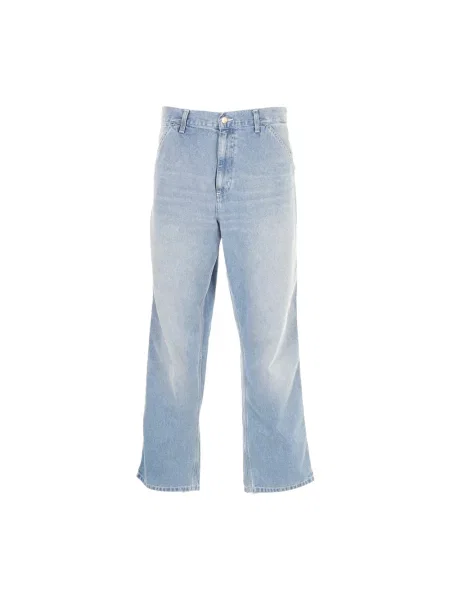 Jeansy straight leg Carhartt Wip niebieskie