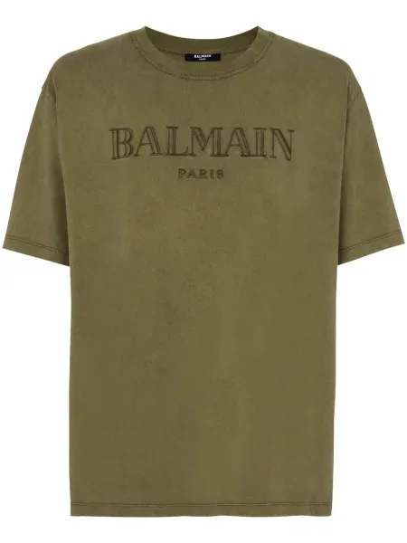 Tricou Balmain cu broderie verde